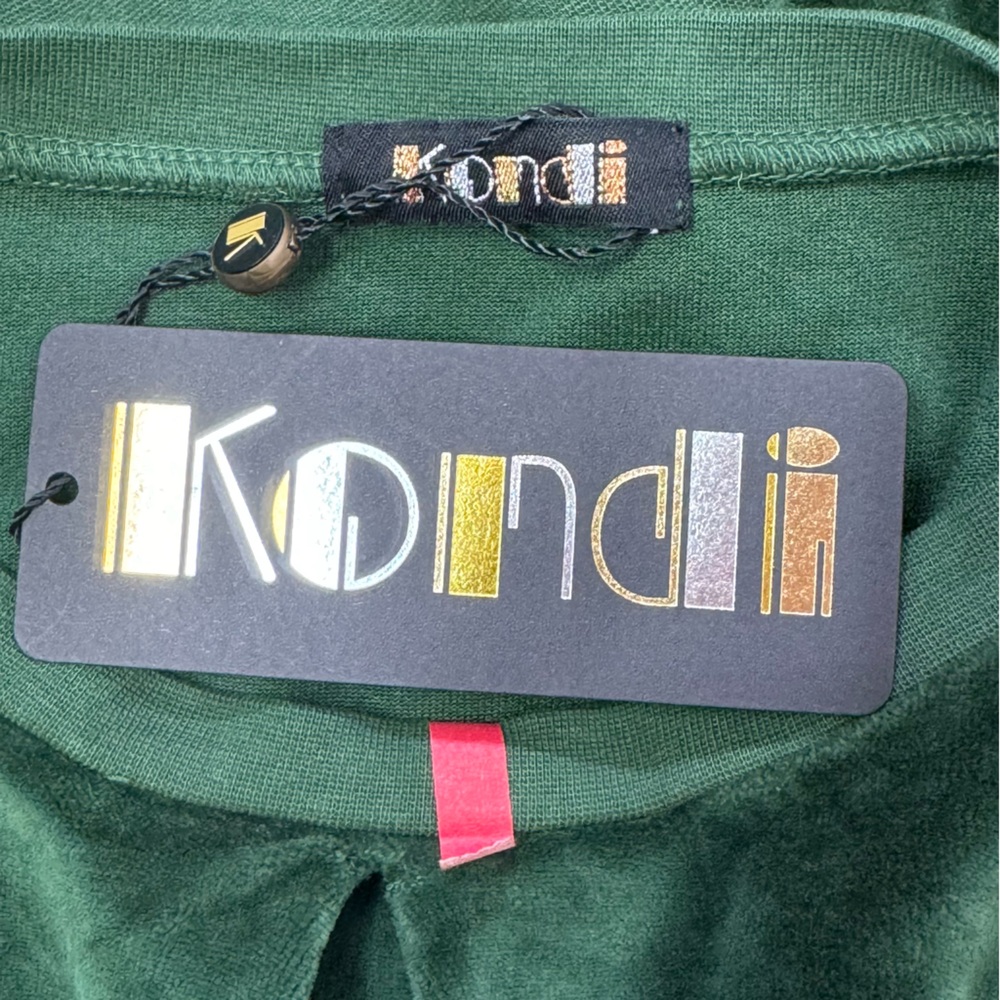 NWT Suzie Suzi Kondi Front Pleat Velour Sweatshirt in Bottle Green Sz XS - Picture 6 of 11